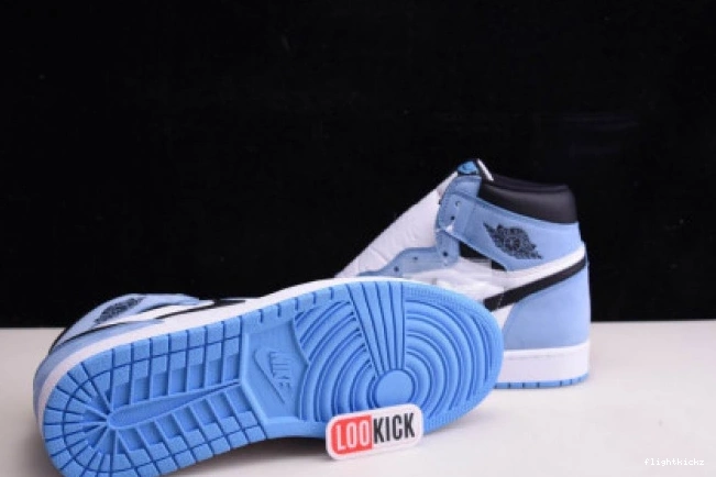 WHITE 1 555088-134 UNIVERSITY BLACK AIR RETRO JORDAN BLUE HIGH 0809
